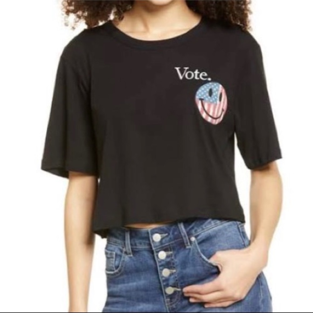 La La Land Patriotic "Vote" Crop Top Tee